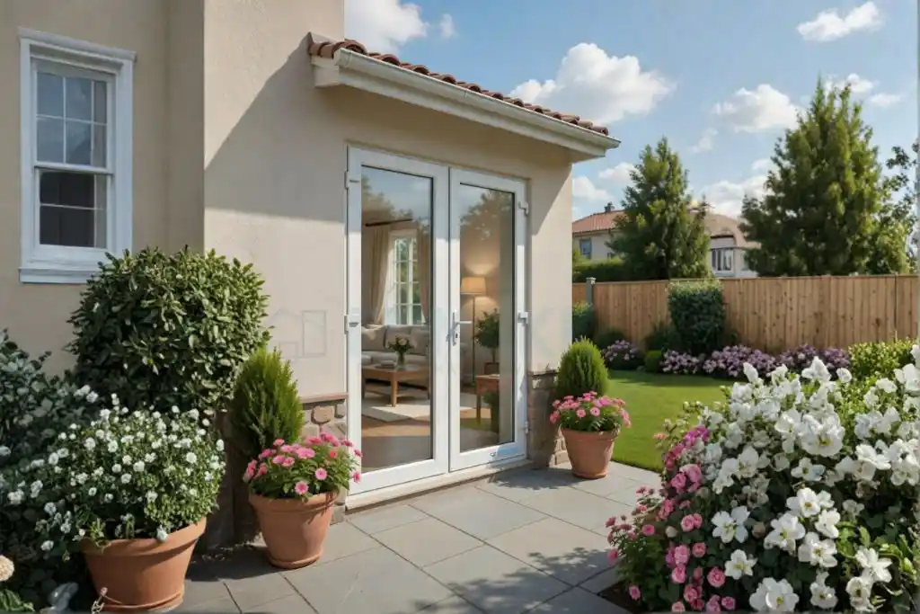 uPVC French Door with Modern Finish by ENMAKK - uPVC Profile Manufacturer in India